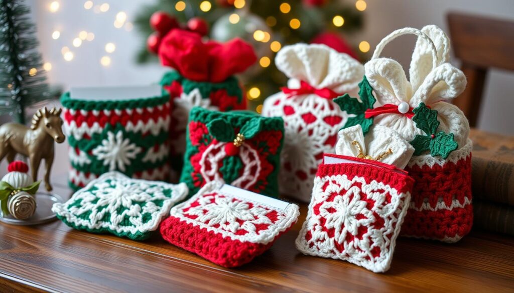 crochet gift card holders and treat bags