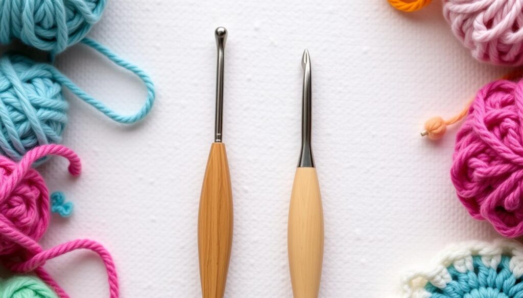 Comparison of inline and tapered crochet hooks